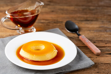 Milk Pudding or Pudim de leite. Traditional brazilian dessert.