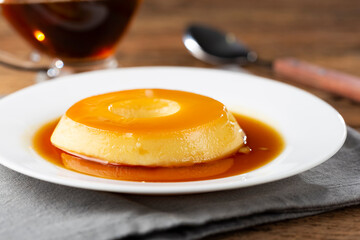 Milk Pudding or Pudim de leite. Traditional brazilian dessert.