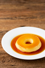 Milk Pudding or Pudim de leite. Traditional brazilian dessert.