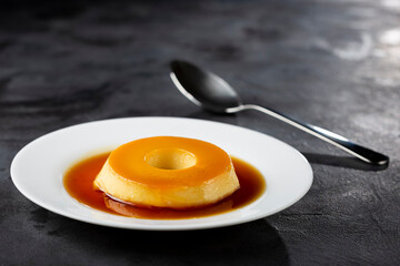 Milk Pudding or Pudim de leite. Traditional brazilian dessert.