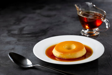 Milk Pudding or Pudim de leite. Traditional brazilian dessert.