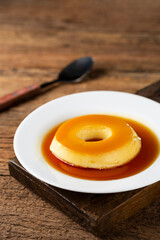 Milk Pudding or Pudim de leite. Traditional brazilian dessert.