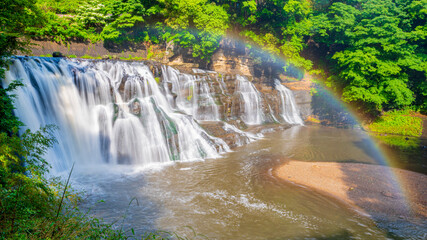 龍門の滝　虹　絶景