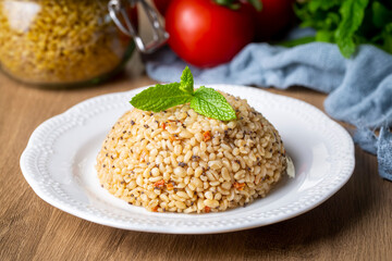 Bulgur pilaf with chia seeds