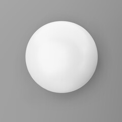 3d render white geometric shape sphere with shadows isolated on grey background. White realistic primitive. Abstract decorative vector figure for trendy design