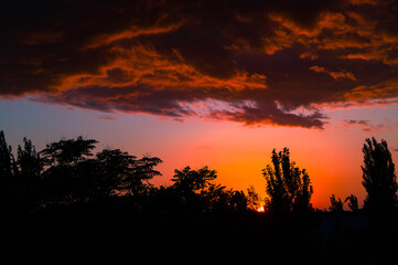sunset in the mountains