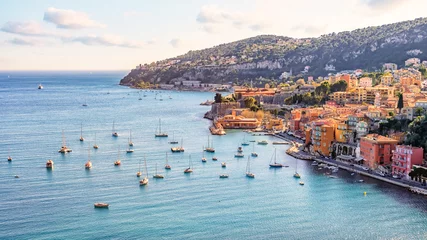 Fototapete Nice Villefranche-Sur-Mer village on the French Riviera
