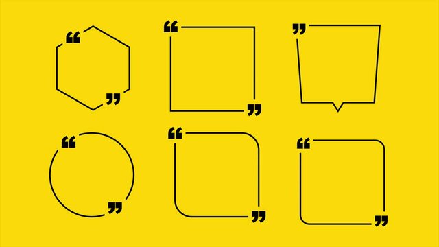 Quote rectangle isolated on material design style background. Motion graphics.
