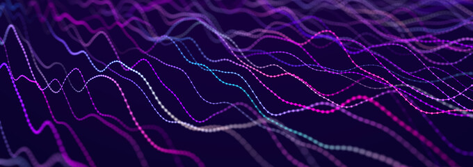 Polygonal background with dots and lines. Network connection structure. Science and technology. 3d