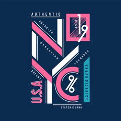 Obraz na płótnie Canvas authentic cool graphic, new york city, typography vector, t shirt design illustration good for casual style, wall murals,