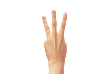 finger showing number 3