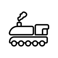 Locomotive icon. outline style icon. simple illustration. Editable stroke. Design template vector