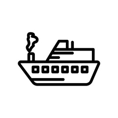 Boat icon. outline style icon. simple illustration. Editable stroke. Design template vector