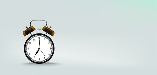 Alarm Clock Vector On grey Background