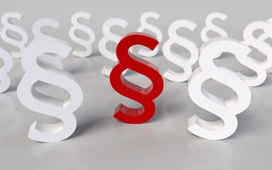 White and one red 3D paragraph symbols