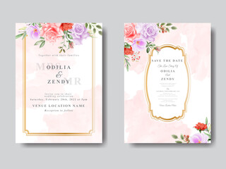 Fototapeta premium Wedding Cards Template Floral Design