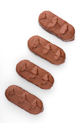 chocolate bar on a white background. bounty bars close-up.