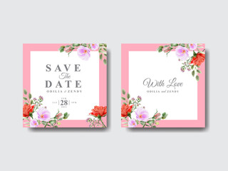 Wedding Cards Template Floral Design