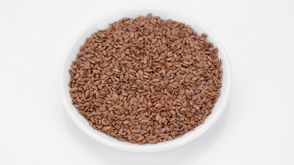 flax seeds isolated on white background