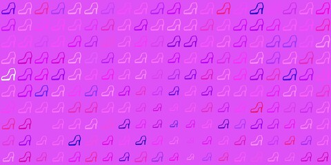 Light blue, red vector background with woman symbols.