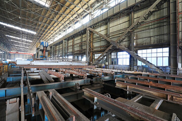 Fototapeta premium Continuous casting workshop machinery and equipment in an iron and steel company, North China