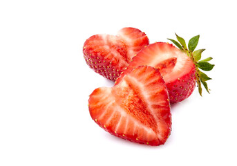 Strawberries Isolated on White Background. Ripe berries isolated.