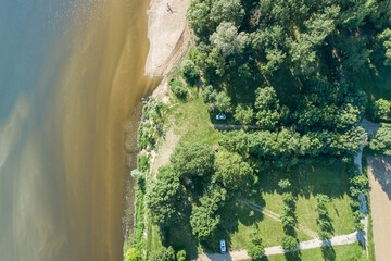 Prise de vue aérienne de la Loire réalisé à Montsoreau dans le Maine et Loire, France