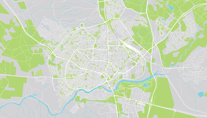 Urban vector city map of Be'er Sheva, Israel, middle east