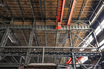Steel beam truss of a steel company factory building