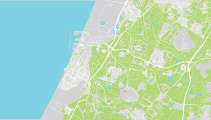 Urban vector city map of Ashdod, Israel, middle east