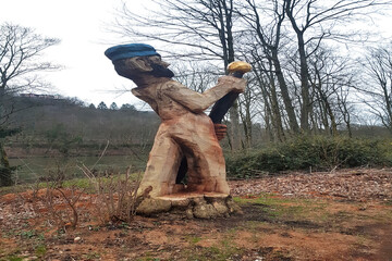 Wooden sculpture in the park