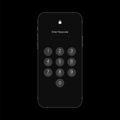 Enter Password. Unlock Screen Interface. Enters the PIN-code on the numeric keypad. Vector illustration