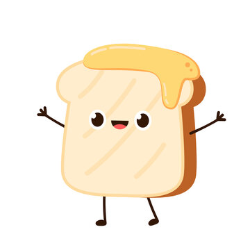 Bread character. bread symbol. free space for text. bread logo design. Honey on bread.