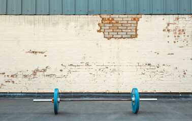 Weight bar on a concrete floor