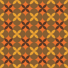 Vector seamless colorful pattern in retro style. 70s colorful background