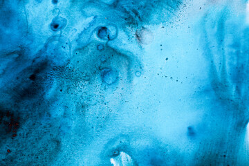 blue Abstract colorful watercolor on paper close-up background texture