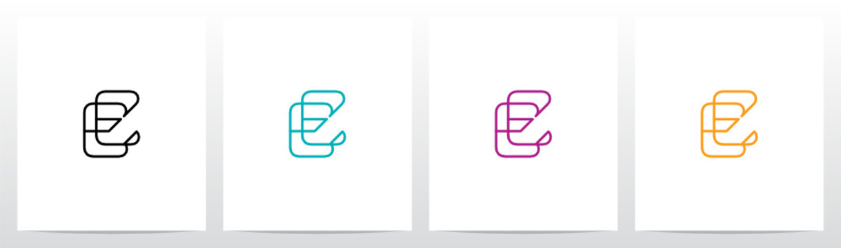Parallel Lines Connected Forming Letter Logo Design E