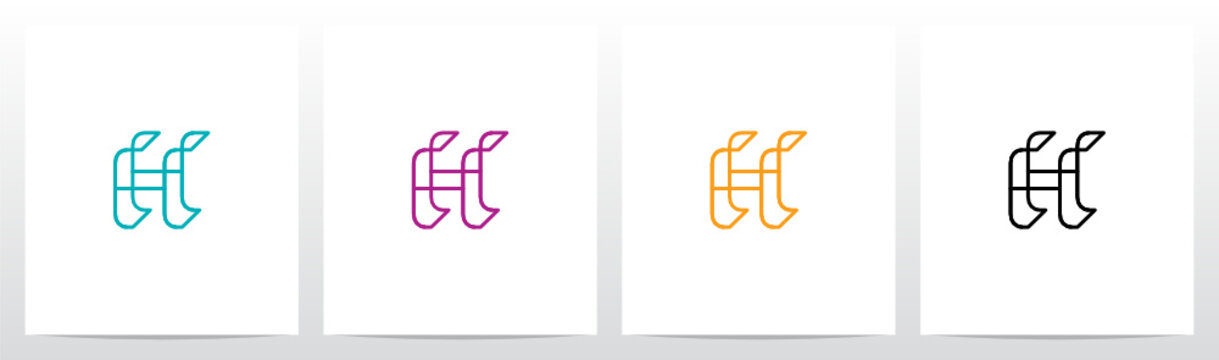 Parallel Lines Connected Forming Letter Logo Design H