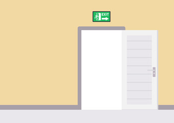 Exit door vector. free space for text. wallpaper. background. fire door vector.