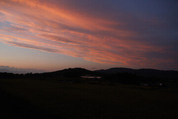 sunset over the river