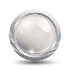 Champion Silver Medal Template with glare of light for stamps or coins. Second Place. Isolated on Transparent Background. Vector Illustration