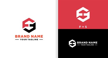 LETTER AND LETTER S LOGO FITNESS HEXAGON BOLD EDITABLE
