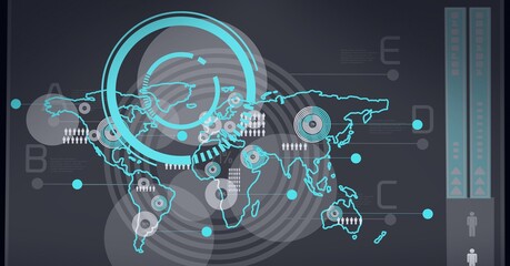 Composition of scope scanning and data processing over world map