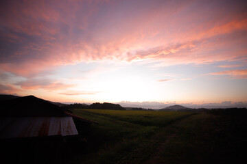 sunset in the mountains