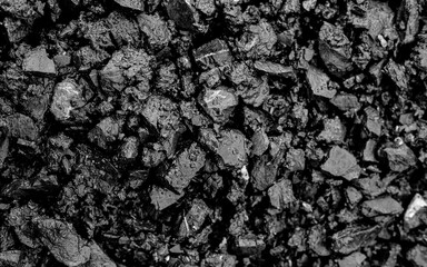 Natural black coals for background. Industrial coals. Energy on earth.