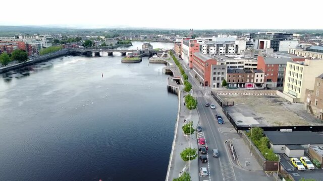 Drone view - Shannon River in Limerick
