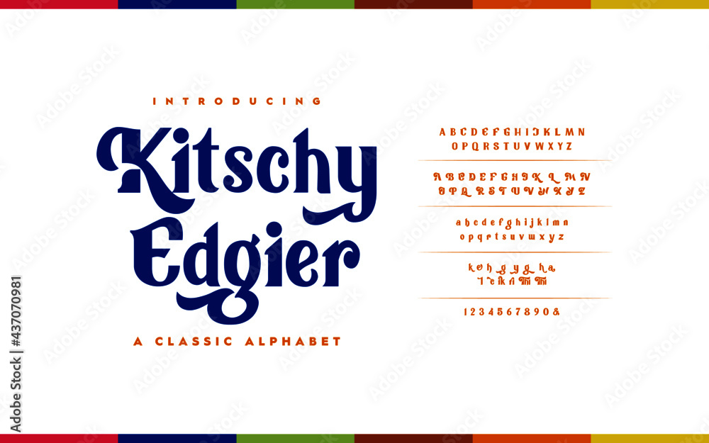 Poster alphabet typeface script style. vector illustration fonts a to z and number. typography handwriting 