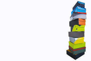 stack of colorful boxes for shoes