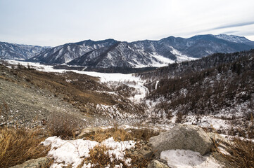 Panoramic view of Altay mountains