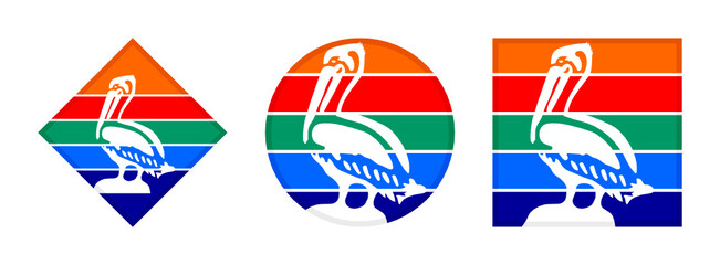 st petersburg of florida flag icon set. isolated on white background	